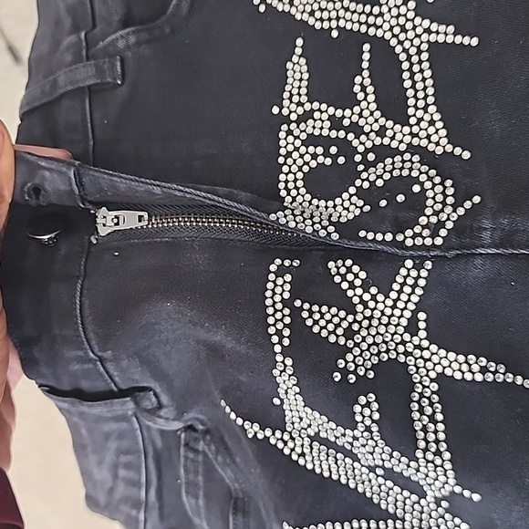 Black Grungecore Thrashed skinny jeans for men - Picture 8 of 8